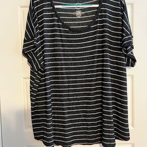 Maurices Black and White Oversized Boxy T-Shirt
